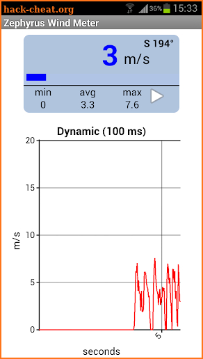 Zephyrus Basic Anemometer screenshot