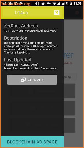 Zeronet Explorer — TrustLess Republic™ screenshot