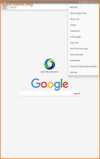 Zest Web Browser screenshot