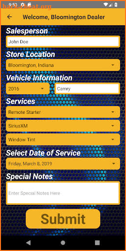 Ziebart Dealer Services Scheduling App screenshot