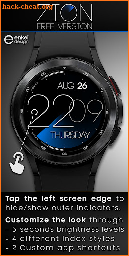 ZION Blue - digital watch face screenshot