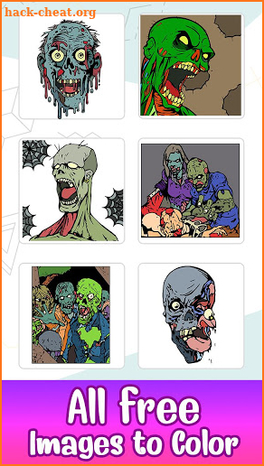 Zombies Color by Number: Horror Glitter Paint Book screenshot