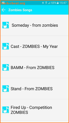 Zombies Disney Songs 2018 screenshot