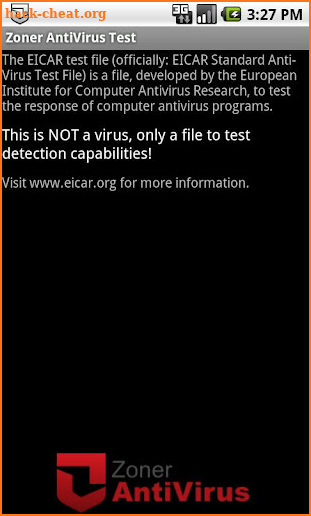 Zoner AntiVirus Test screenshot
