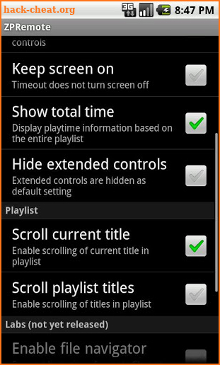 ZPRemote (Zoom Player Remote) screenshot