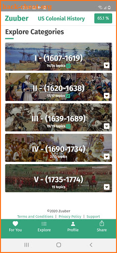Zuuber - Audio Summaries on Early US History screenshot