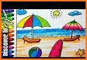 Beach Color by Number - Sea View Coloring Book related image