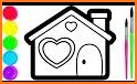 Glitter House Coloring and Drawing for kids related image