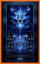 Blue Fire Wolf Skull Keyboard Theme related image