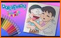 doramon nobita coloring shizuka related image