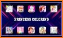 Princess color by number: Coloring games offline related image