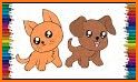 coloring cat and dog related image