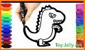 Dinosaur Glitter Coloring Page related image