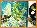 Coloring book for dragon related image