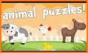 Animals educational puzzle games for kids related image