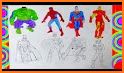 How to coloring spider of many super heroes related image