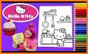 Hello Kitty Coloring drawing book related image