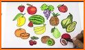 Drawing populer fruits for kids - drawing book related image