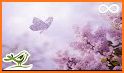 Pink Flower Butterfly Keyboard Background related image