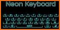 Tech Blue Neon Keyboard Background related image
