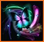 Neon Blue Butterfly Keybaord Theme related image