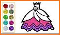 Glitter dress coloring book for Girls related image