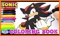 Coloring book son ic shadow dash related image
