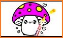 Mushroom Glitter Coloring Page related image