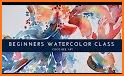 Watercolor course. Water paint related image