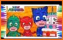 Pj Masks coloring book of kids related image