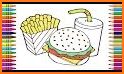 Coloring Food Burger and Pizza related image