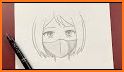 Anime Girl Mask Keyboard Background related image