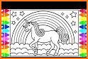 Animated Glitter Coloring Book - Unicorn related image