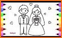Bride and groom Coloring Game for kids related image