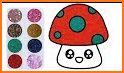 Mushroom Glitter Coloring Page related image
