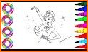 Dress Up & Girls Coloring Pages Glitter related image