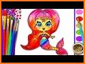 Rainbow Glitter Coloring Book Mermaids related image