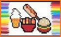Coloring Fast Food Pixel Art related image