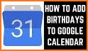 Birthday calendar reminder related image