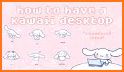Kawaii Blue Cute Cat Cartoon Wallpaper Theme related image