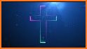 Neon Blue Cross Keyboard Background related image