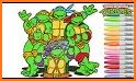 coloring  turtle the ninja  book related image
