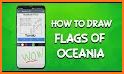 How to draw flags of Oceania related image