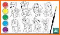 Coloring Puppy paw the Dog related image