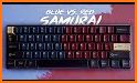 Neon Red Samurai Keyboard Background related image