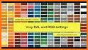 RAL colors. NCS palette, PANTONE wall paint tester related image