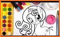 Princess Glitter Color by Number - Girls Coloring related image