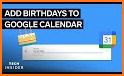 HB: birthday reminder and calendar related image
