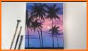 Sunset Palm Tree Keyboard Background related image