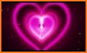 Neon Light Hearts Keyboard Background related image